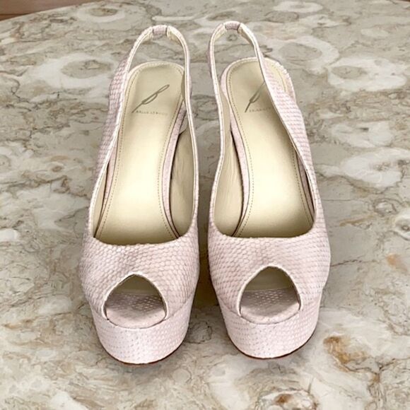 Brian Atwood Platform Suede Leather Stilettos - Picture 3 of 9